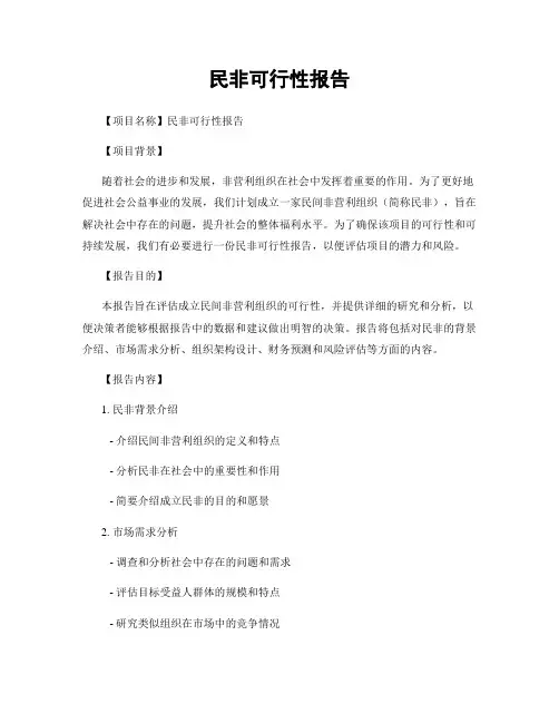 民非可行性报告