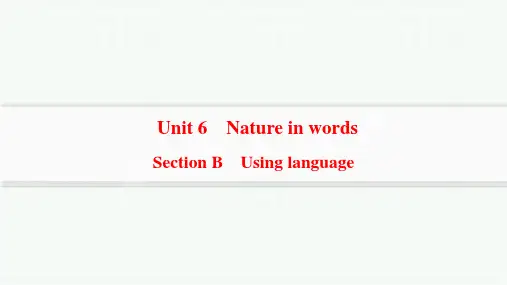 外研版高中英语选择性必修第三册Unit6 Section B Using language课件
