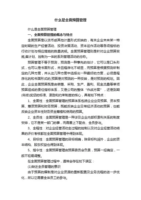 什么是全面预算管理