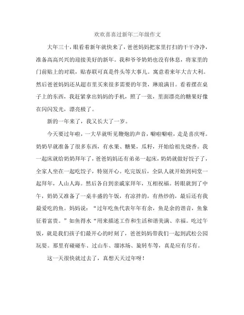 欢欢喜喜过新年二年级作文