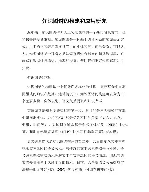 知识图谱的构建和应用研究