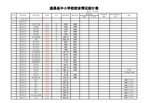 学校校舍情况统计表