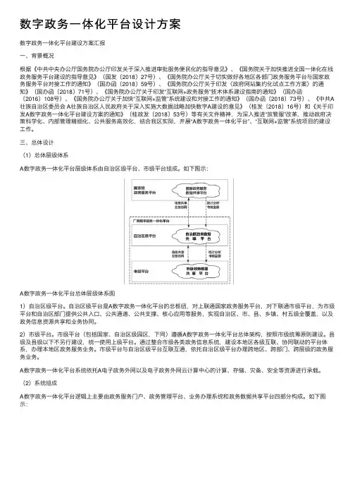 数字政务一体化平台设计方案