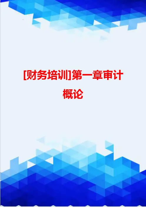 [财务培训]第一章审计概论