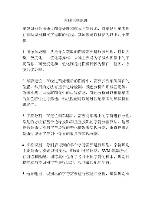车牌识别原理