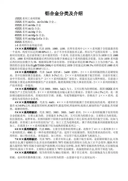 铝合金牌号分类