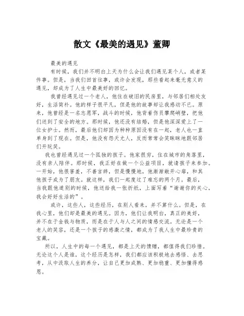 散文《最美的遇见》董卿 2