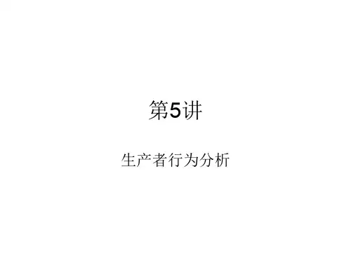 第5章 生产者行为分析