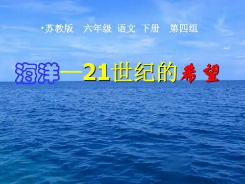 13《海洋——21世纪的希望》课件PPT
