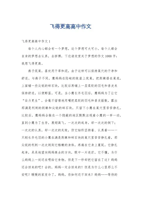 飞得更高高中作文
