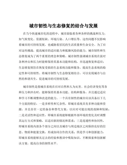 城市韧性与生态修复的结合与发展