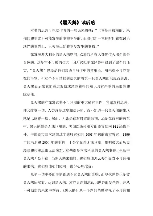 《黑天鹅》读后感 5
