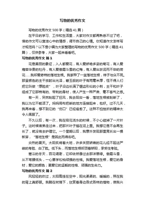 写物的优秀作文500字（精选41篇）