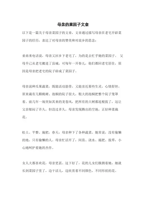 母亲的菜园子文章