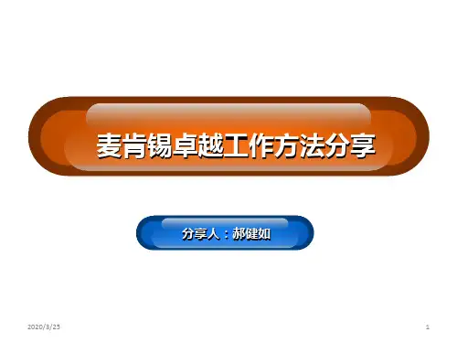 麦肯锡卓越工作方法分享(1)PPT课件