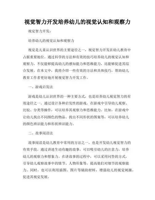 视觉智力开发培养幼儿的视觉认知和观察力