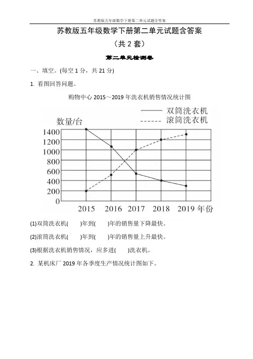 苏教版五年级数学下册第二单元试题含答案