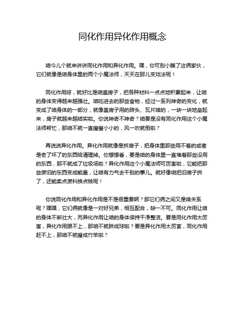 同化作用异化作用概念