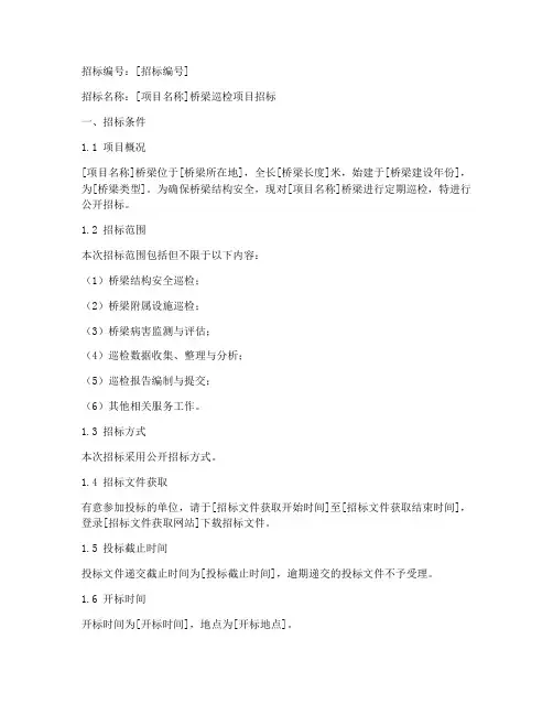 桥梁巡检招标文件