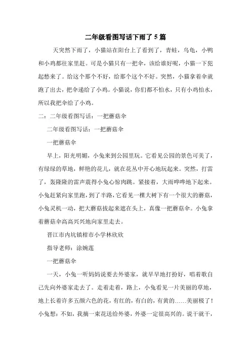 二年级看图写话下雨了5篇 .doc