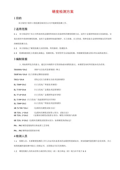 硬度检测方案
