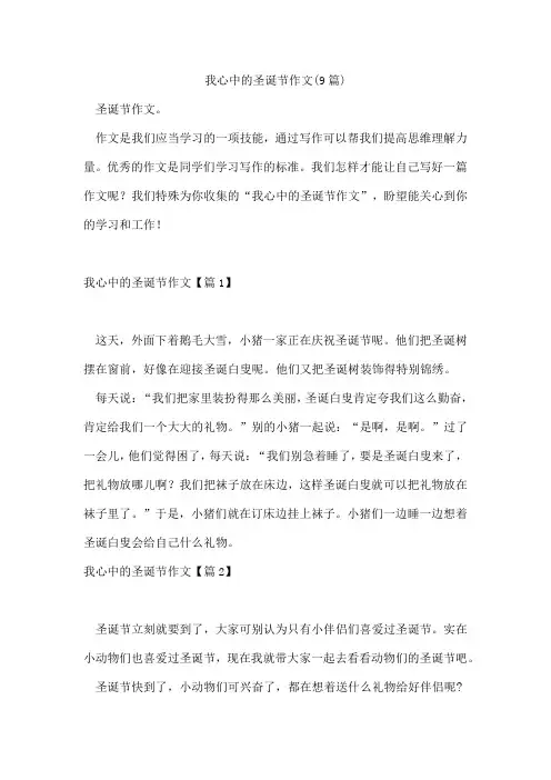 我心中的圣诞节作文(9篇)