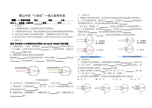 5.4眼睛和眼镜导学案