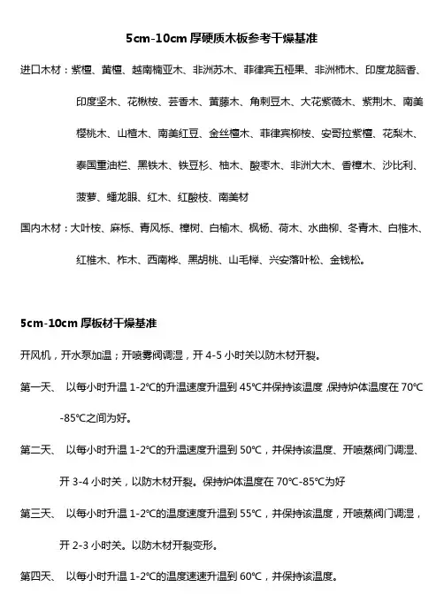 木材烘干基准