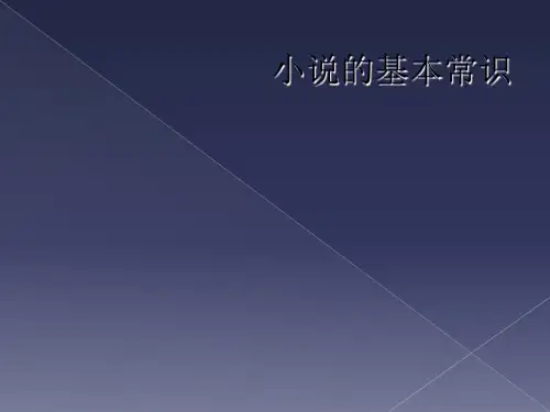 小说的基本常识