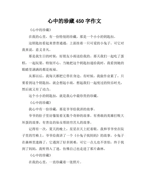 心中的珍藏450字作文