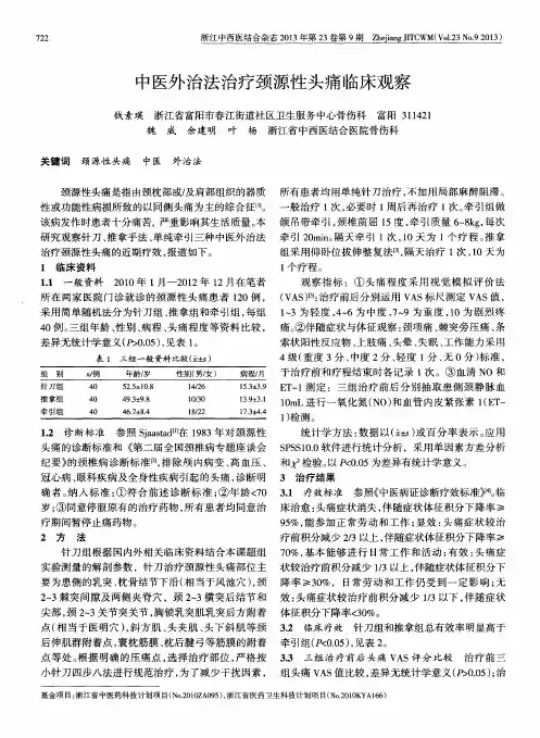 中医外治法治疗颈源性头痛临床观察
