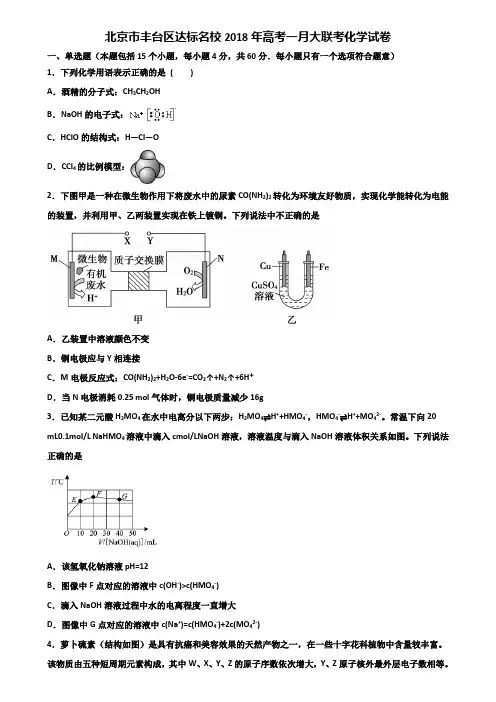 北京市丰台区达标名校2018年高考一月大联考化学试卷含解析