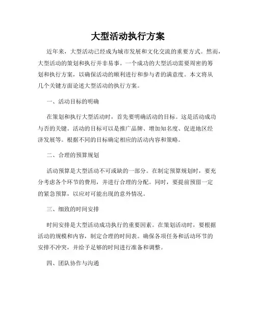 大型活动执行方案