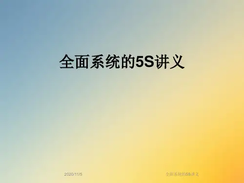 全面系统的5S讲义