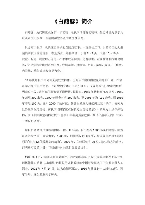 《白鳍豚》简介