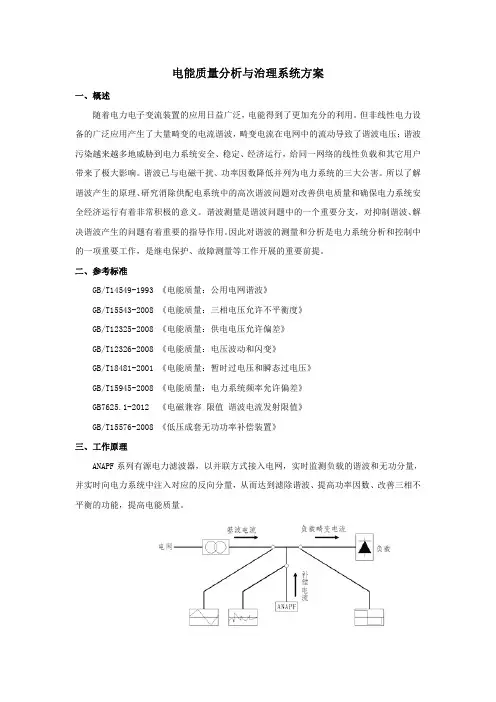 电能质量分析与治理系统解决方案