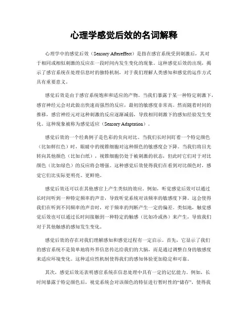 心理学感觉后效的名词解释