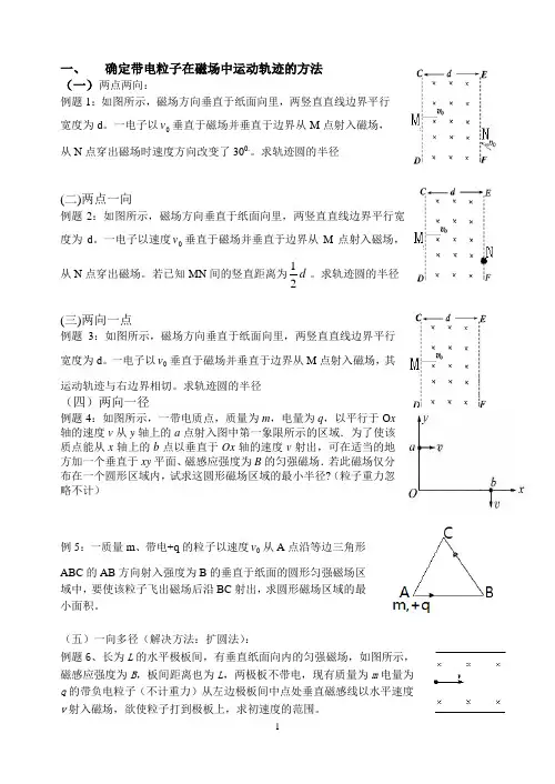 带电粒子在匀强磁场中运动轨迹的确定及多解问题教案