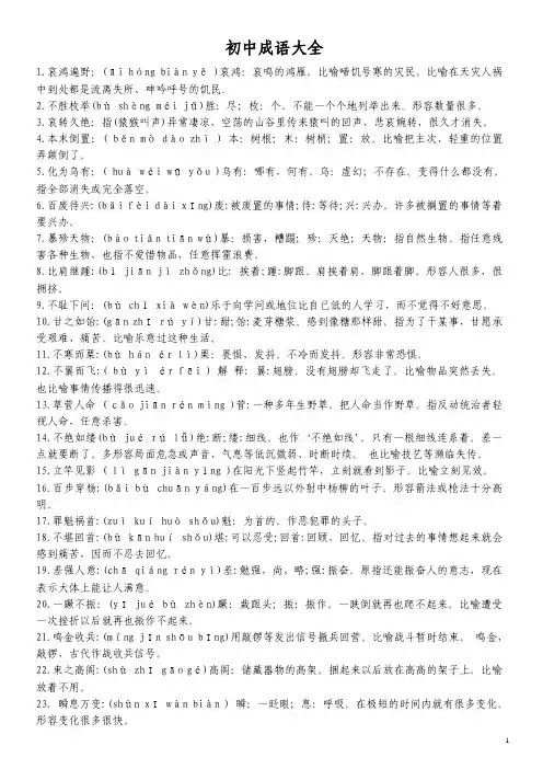 初中成语(含注音和解释)