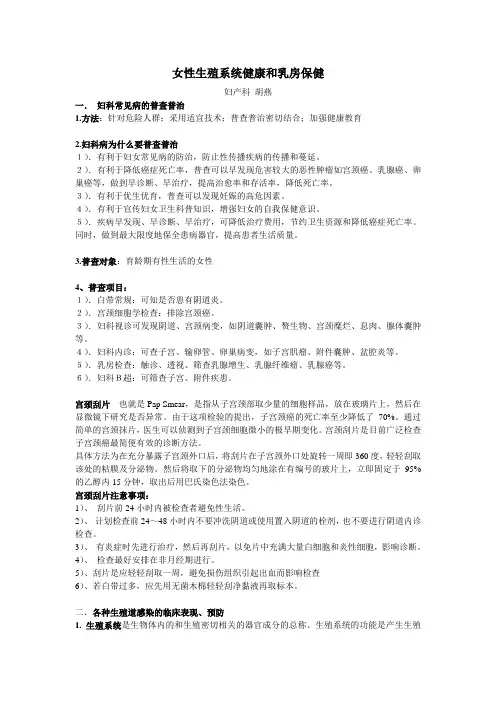 胡燕-女性生殖系统健康乳房保健&STD