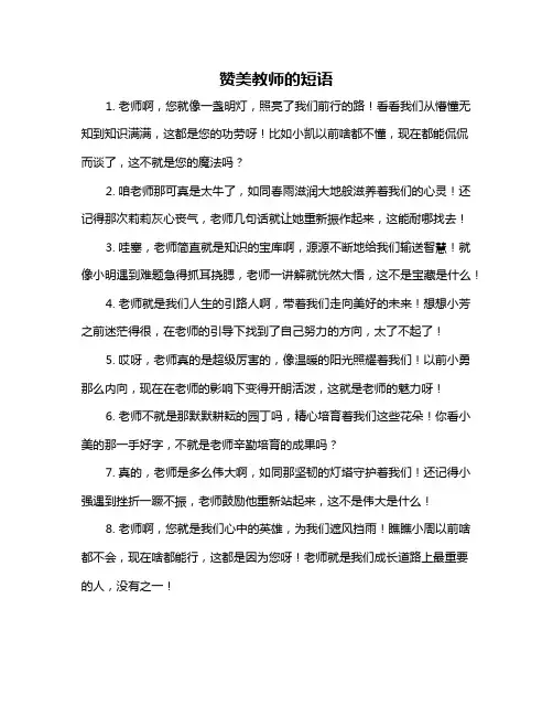 赞美教师的短语