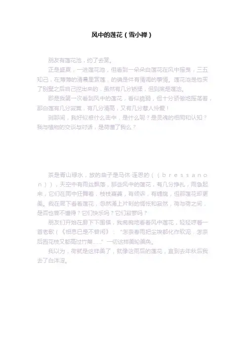 风中的莲花（雪小禅）