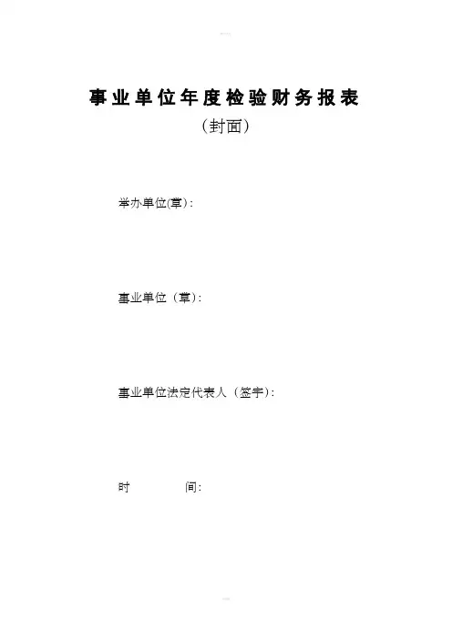 事业单位年度检验财务报表