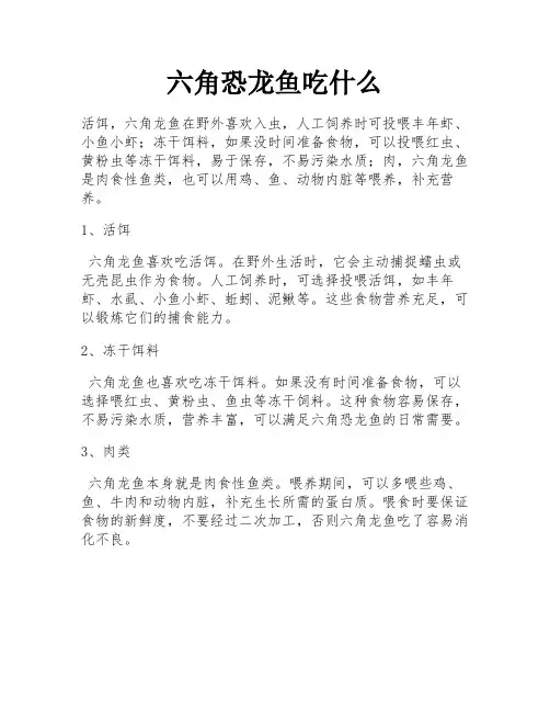 六角恐龙鱼吃什么