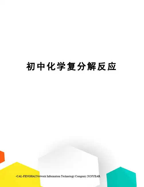 初中化学复分解反应