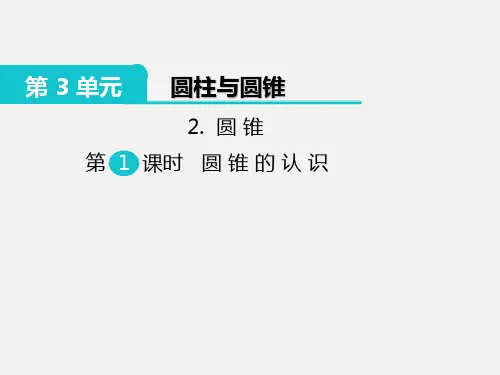 人教部编版小学六年级数学下册第3单元.圆柱与圆锥第1课时 圆锥的认识课件PPT