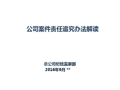 公司案件责任追究办法解读PPT培训资料(廉政建设培训教材)