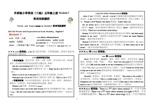 外研版小学英语(三起)五年级上册Module7单词词组解析