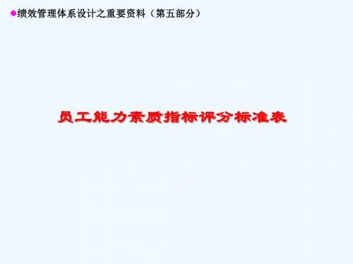 员工能力素质指标评分标准表(最好最全的定性考核大全)