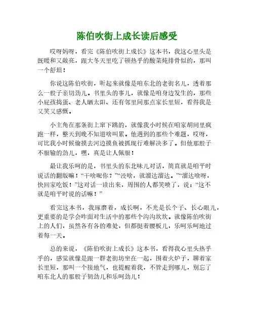 陈伯吹的这条街长大起来了读后感受